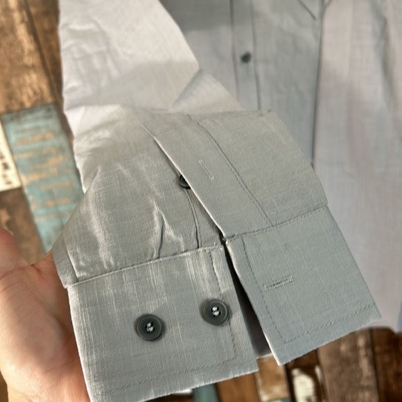 Men’s XL gray long sleeve linen shirt summer beach top - Picture 5 of 13